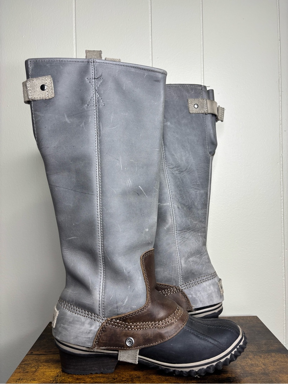 Sorel Slimpack Tall II Riding Boots Womens  Waterproof Leather Gray Size 7.5 - Picture 4 of 8